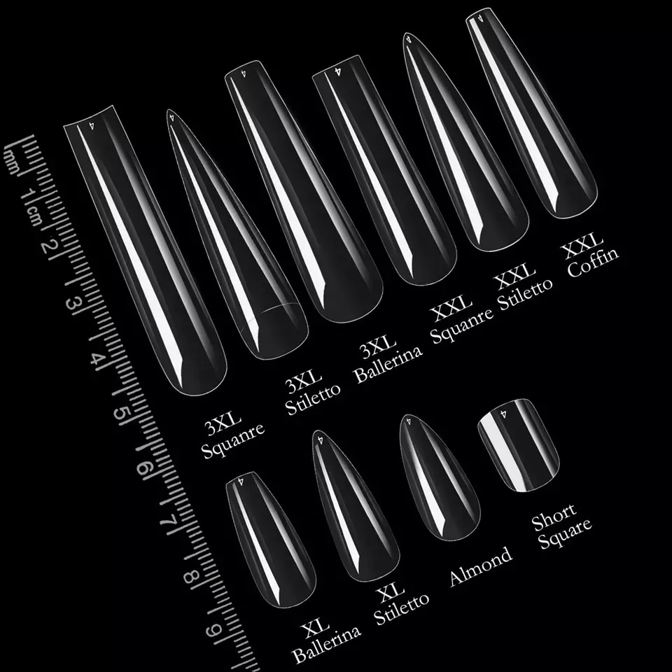 OEM/ODM 4XL 500 шт. искусственные ногти для ногтей Французский полный охват миндальные короткие водяные балетные ногти