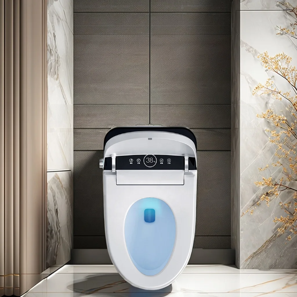 Automatic Ceramic WC All-in-One Flip Lid Toilet Seat Modern 220V Intelligent  Customizable with Built-in Water Tank Bathroom Use