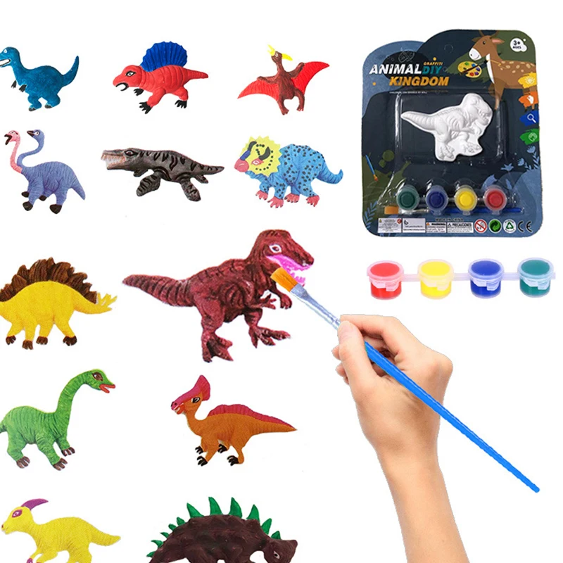 Colorful 3d Model DIY Pottery Stone Plaster Toys Painting Colours Set For Kids