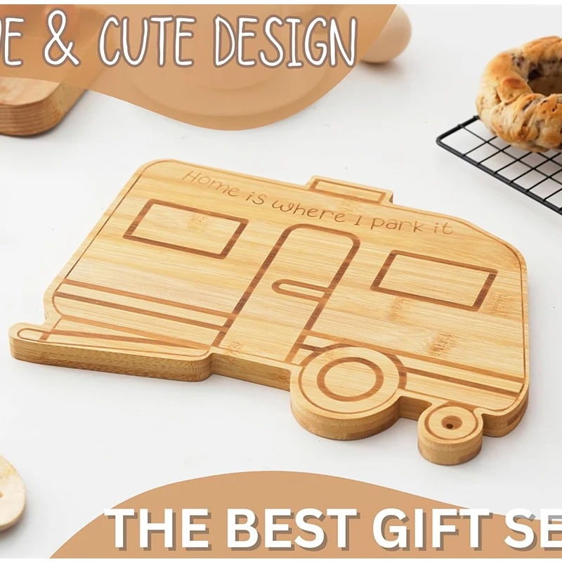Happy Campers Rectangular Bamboo Cutting Board RV camping picnic travel vacation outdoor travel customised gift happy camper sou