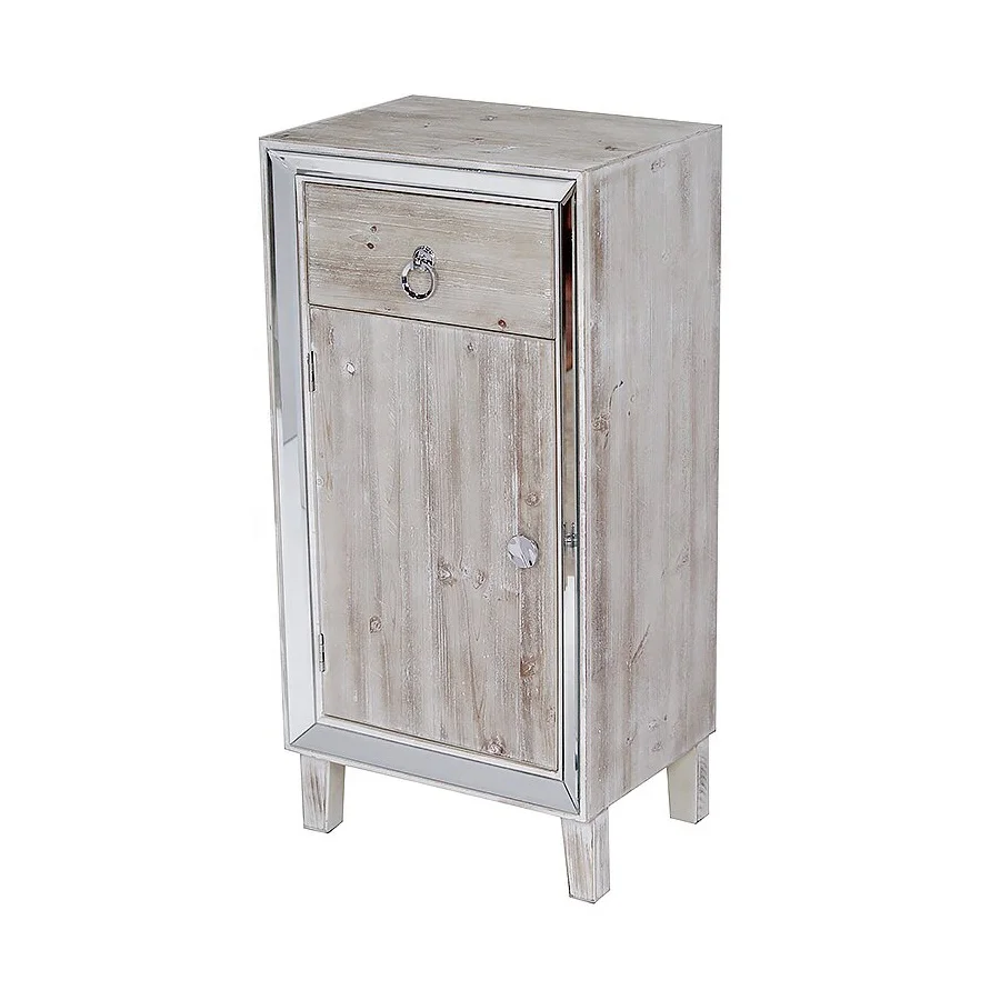 Wood TV Stand with Mirror and 2 drawer  for Home Living Room furniture