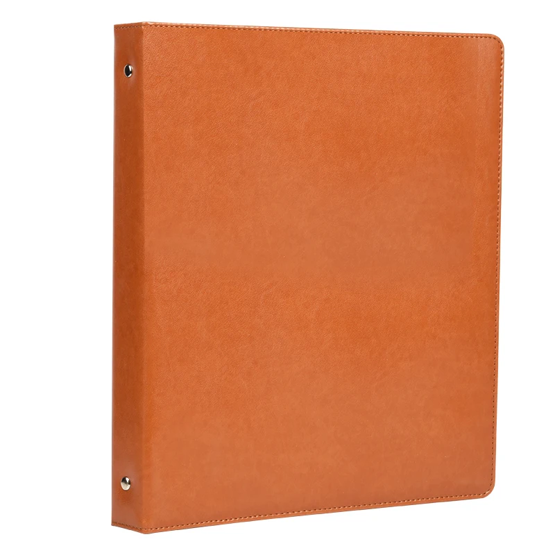 Business File Holder PU Leather 3 Ring Binder Padfolio Case Executive Folder Professional Letter Size A4 Document Bag