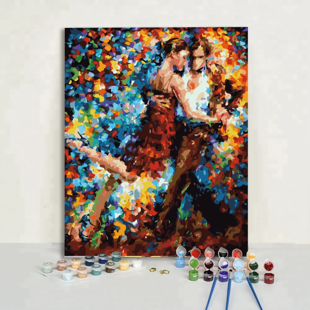 Home Decar Abstract Tango Dancer Hand-painted on Canvas Paint By Numbers Adults