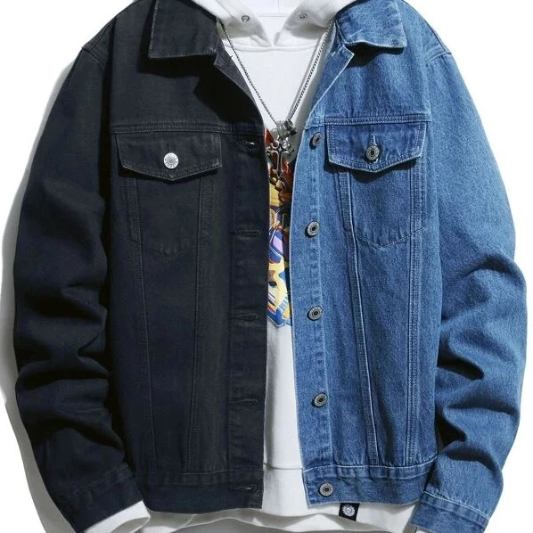 Лидер продаж, однотонная мужская джинсовая куртка, модная весенне-осенняя мужская простая потертая приталенная черная джинсовая куртка в стиле ретро