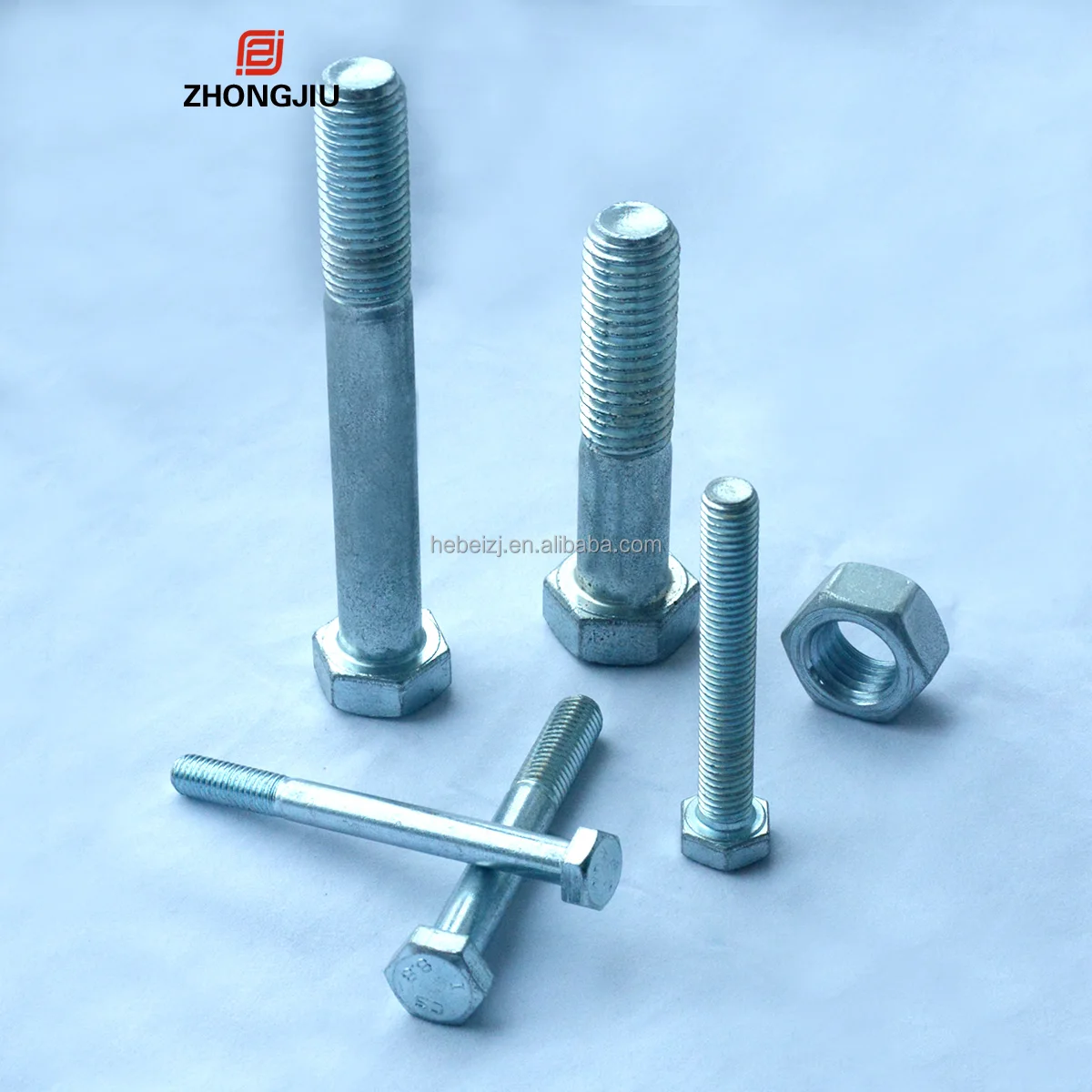 High Quality Galvanized Steel Hex Bolts Nuts DIN933 M10 Size with Carbon Alloy Material M4 Thread 20/25mm Length Hex Head Bolts