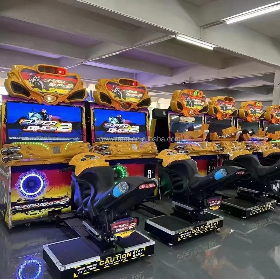Factory Kids Children Amusement Motorcycle Video Ride Game Indoor Arcade Crazy Motor Bike Racing Game Machine For Children