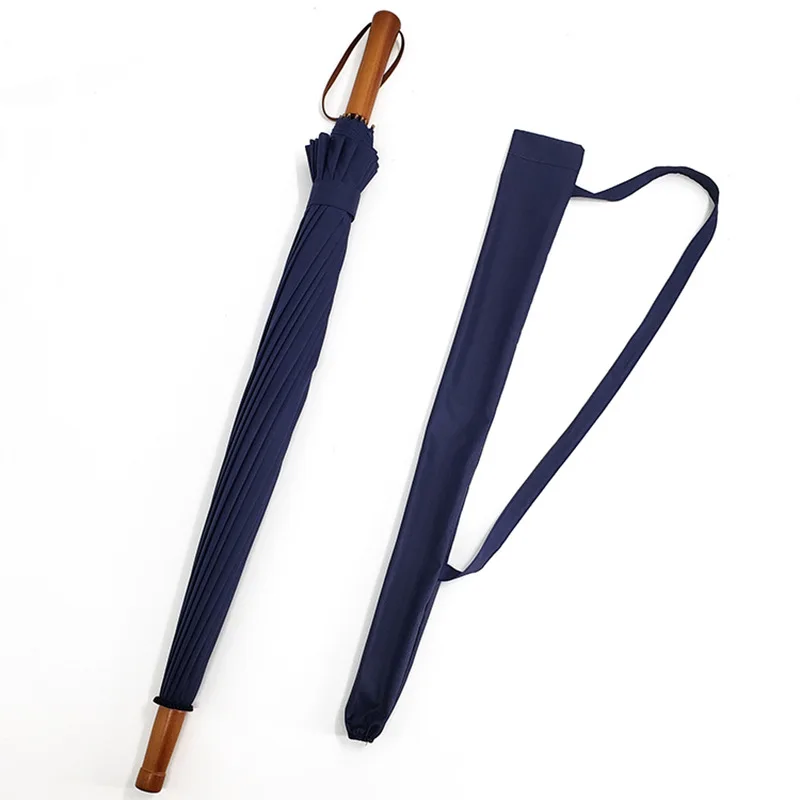 
Adult 16 bone wooden handle automatic straight rod umbrella advertising umbrella custom logo clear umbrella 