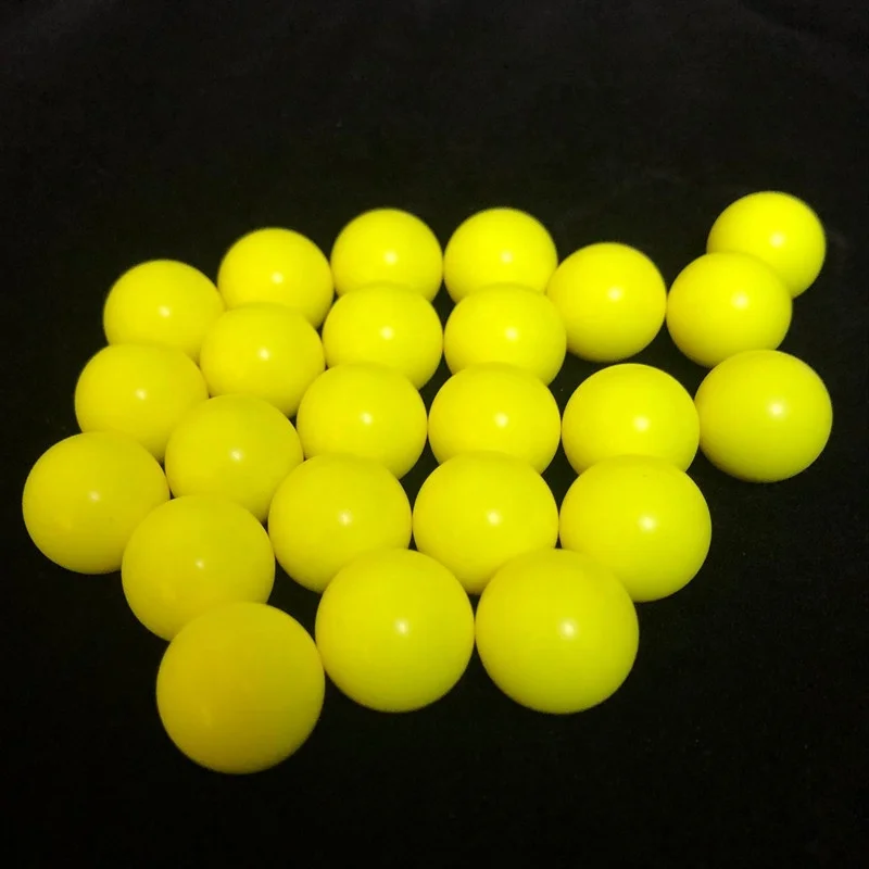 Hot Selling 6mm 6.35mm 6.5mm 6.8mm 6.9mm 7mm yellow colored solid pom balls for airsoft bb balls