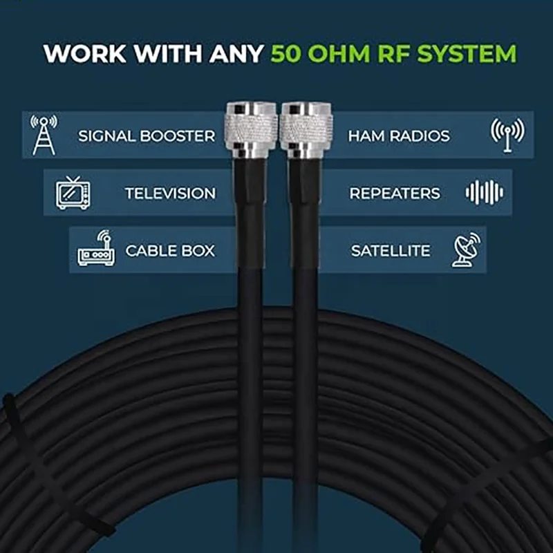 Low Loss Coaxial N Type LMR400 Crimp LMR400 35m LMR400 Cable High Quality