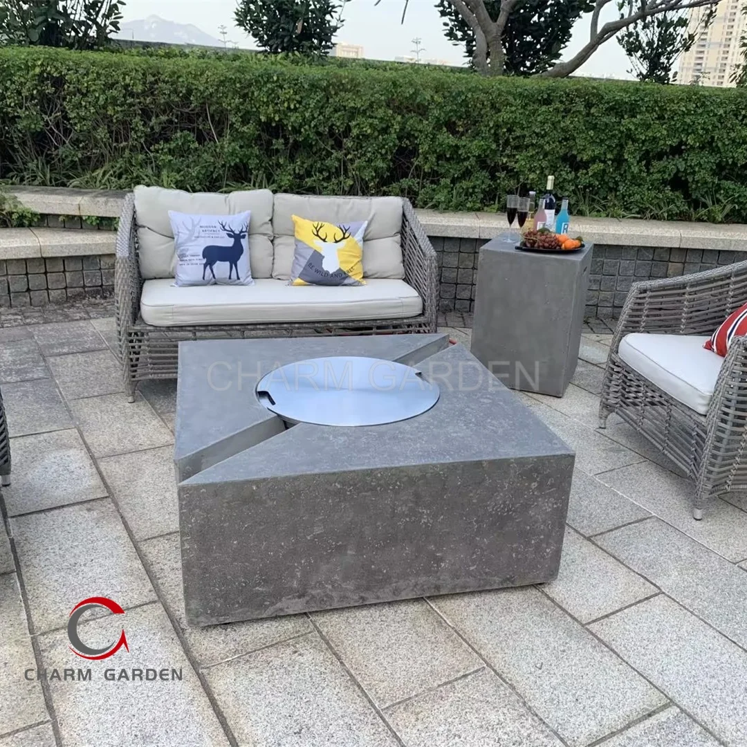 Glass Fiber Reinforced Concrete Outdoor Heating Gas fire Pit