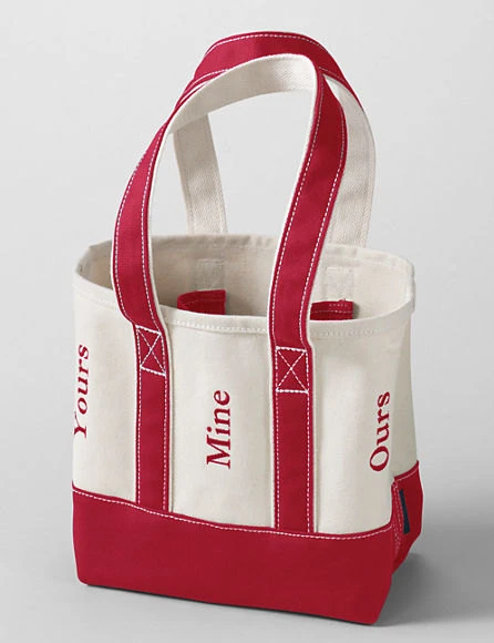 Custom Durable Cotton Letter Grocery Bag Coated Cotton Canvas Wine Bags