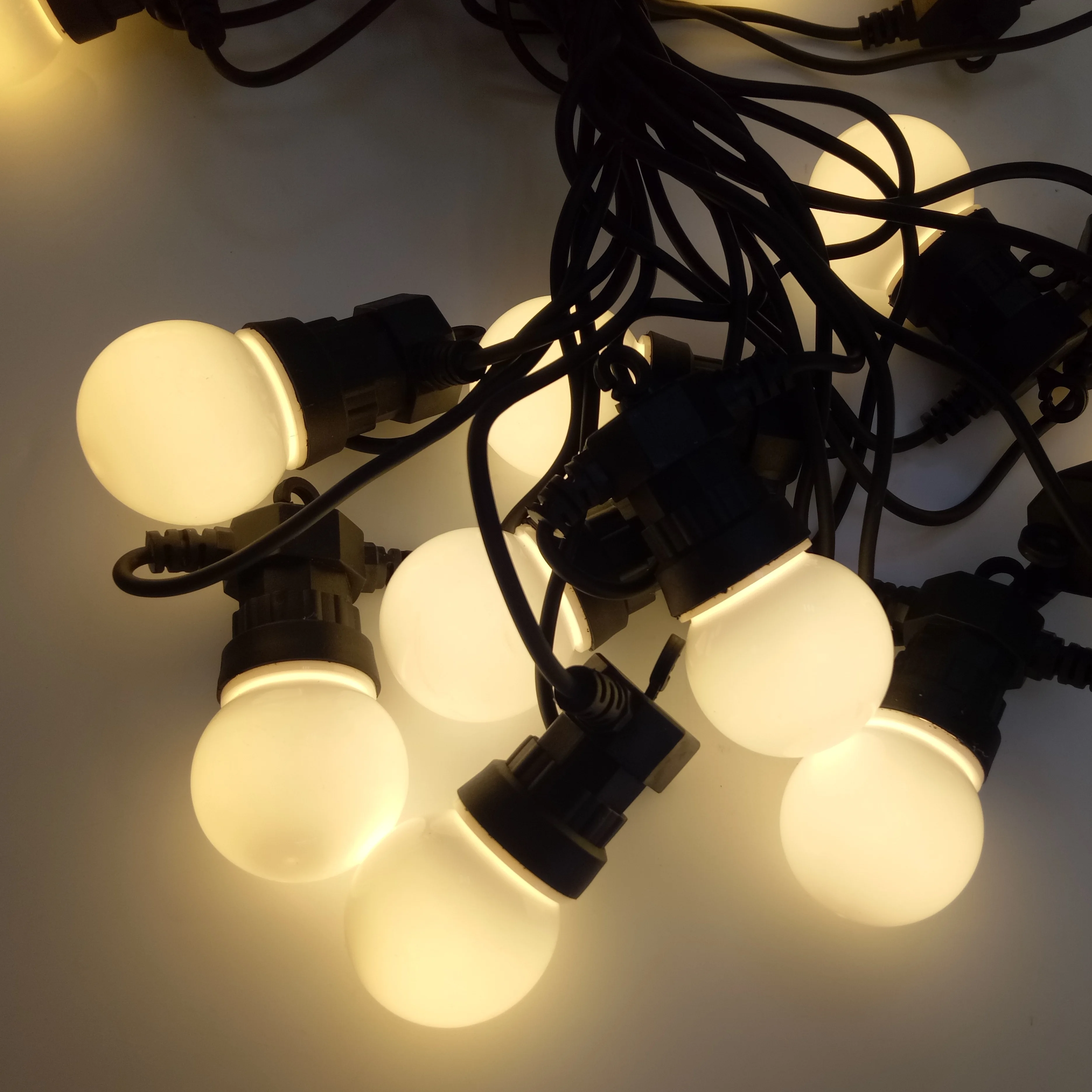 Black Rubber Wire 100m Garland Patio 3000k Warm Globe Bulbs Strand Fairy Led Garden Light Christmas Decoration G50 String Lights