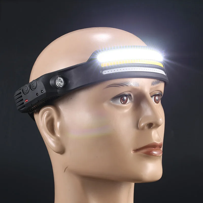 waterproof headlight Headlamp Rechargeable 230° Wide Beam Head Lamp LED with Motion Sensor for Adults