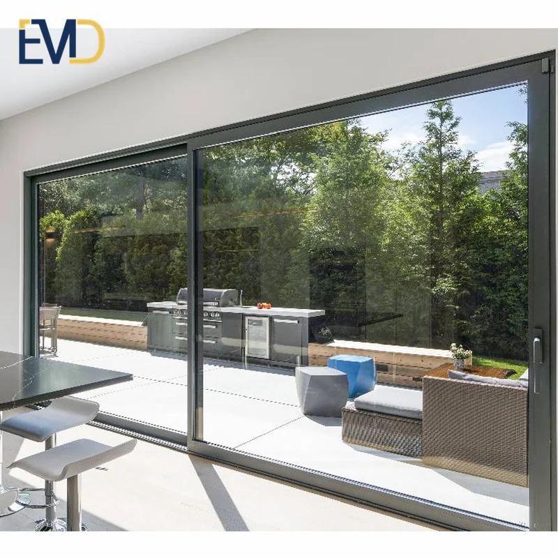 Modern design popular style custom villa balcony double glazed aluminium sliding door