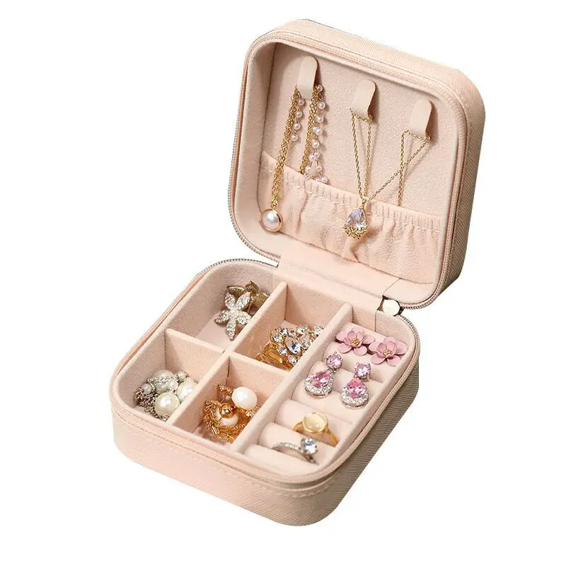 Simple and convenient jewelry storage box home travel earrings necklace ring jewelry princess storage jewelry box in stock