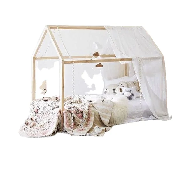 Wood Frame Floor Montessori Bed For Toddlers High Quality Simple Wood Floor Bed