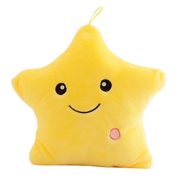 Free Sample Star Pillow Plush Toys Cute Luminous Pillow Toy Led Light Glow in Dark Plush Pillow kids Toys for Children