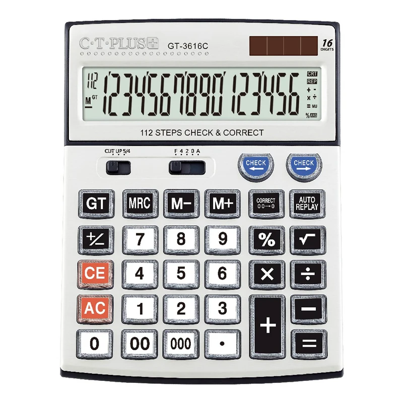 New Technique Desktop Calculator 16 Digits Check and Correct Calculator Solar Business Calculator Office Custom Logo Calculadora