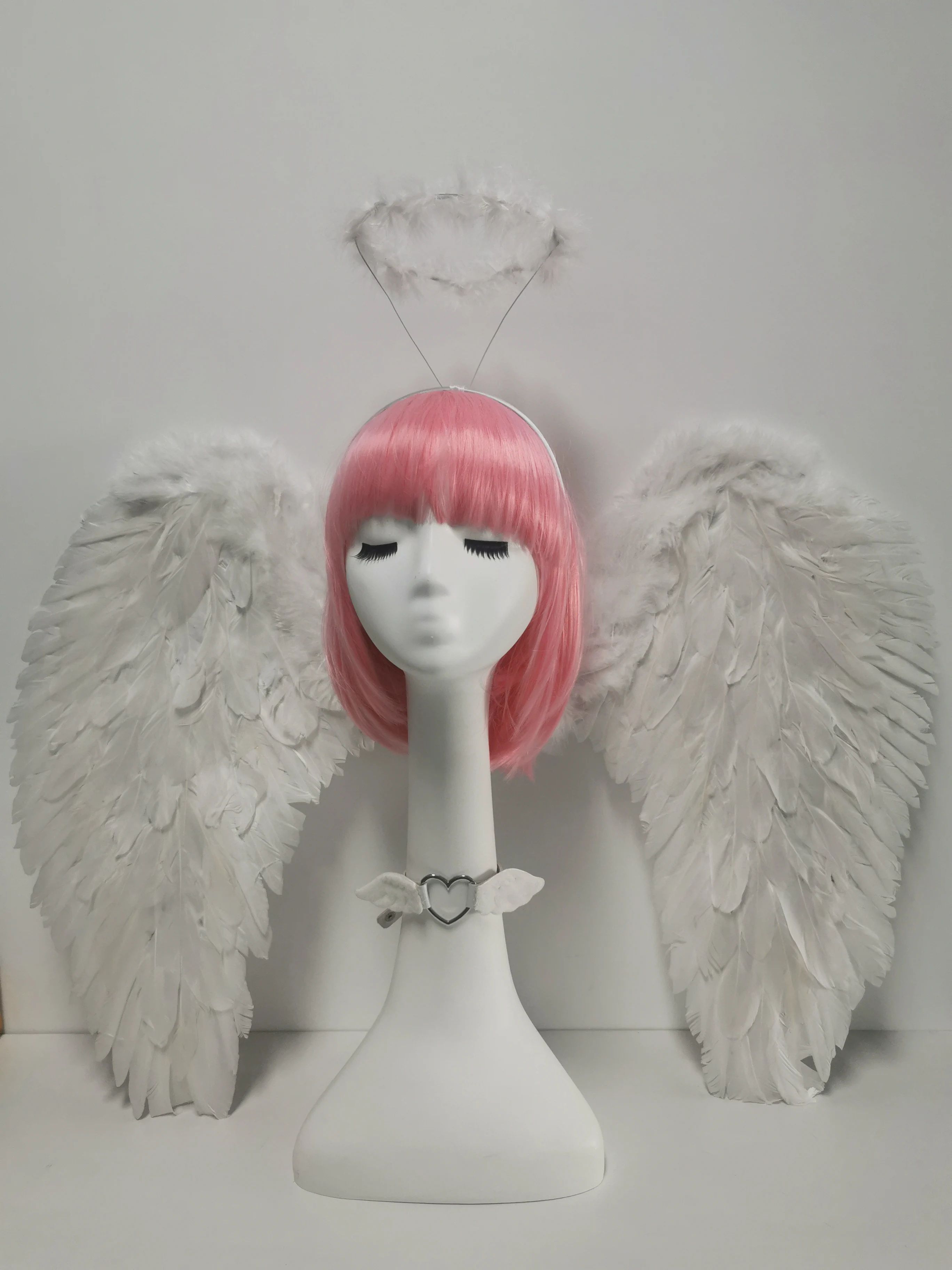 Halloween Cosplay Party Accessories White Guardian Angel Feather Wings