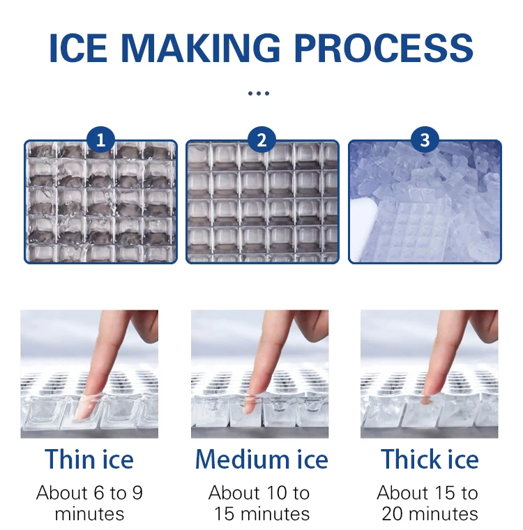 25KG 40KG 60KG 80KG Compact Ice Making Machine with Adjustable Ice Size Settings Industrial-Strength Ice Maker