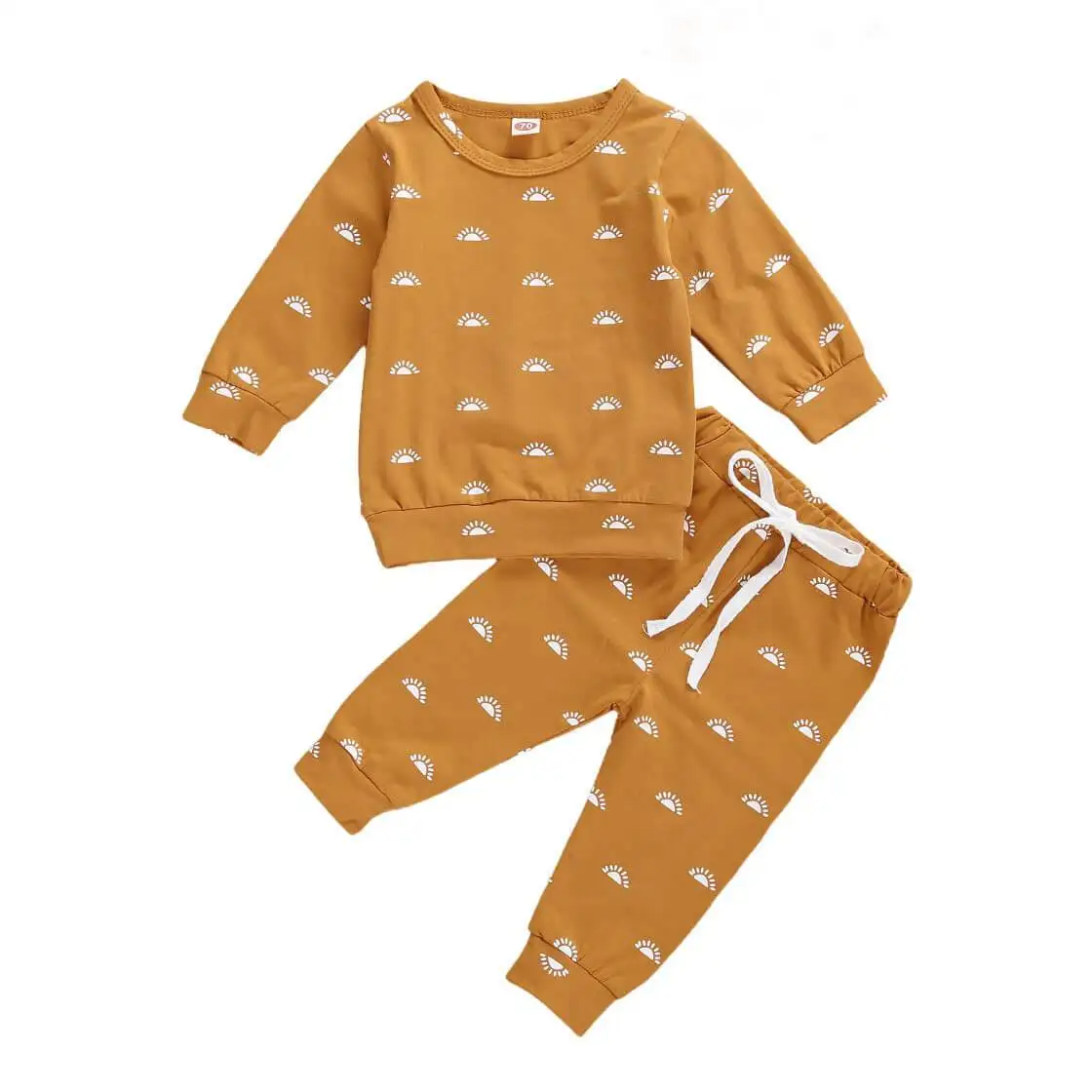 Custom Designers Beautiful 2-piece 100% Organic Cotton Floral Sweatshirt Baby Clothing Sets