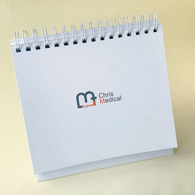 Wholesale 2025 2026 large luxury unique spiral calendar table desk flip calendar stand customized for office