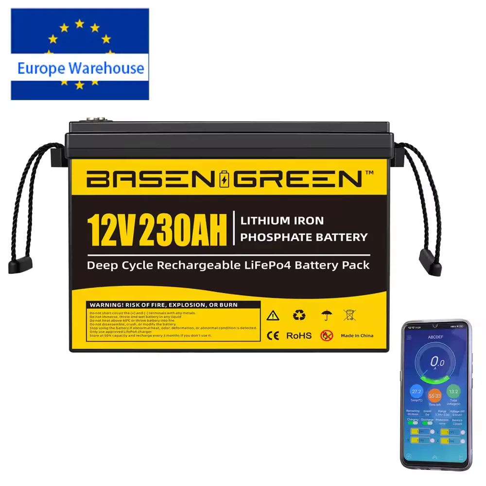 Резервная батарея Basen класса A 230ah 280ah 300ah 460ah 12v LiFePO4 аккумуляторные батареи для хранения энергии