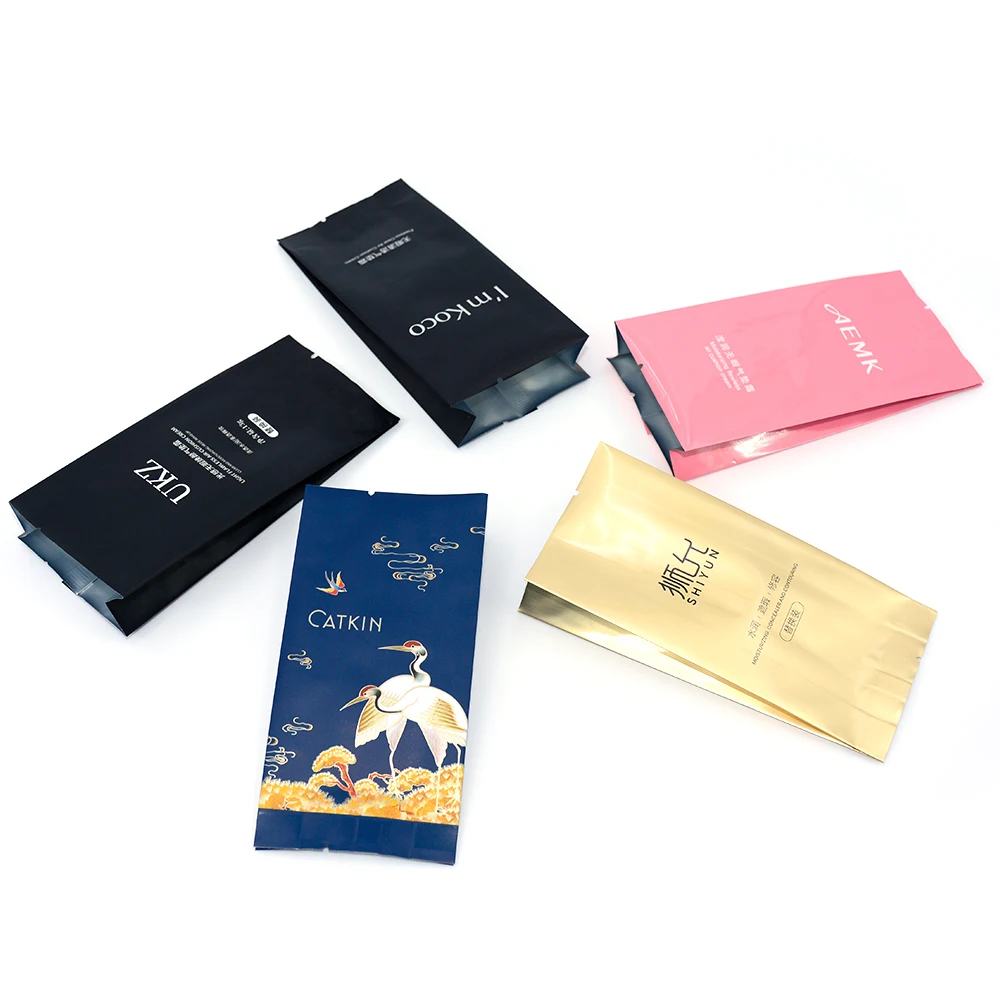 Wholesale Price Aluminum Foil Packaging Bag with Tear Notch Cosmetic Plastic Side Gusset Pouch Bags for Skin Care