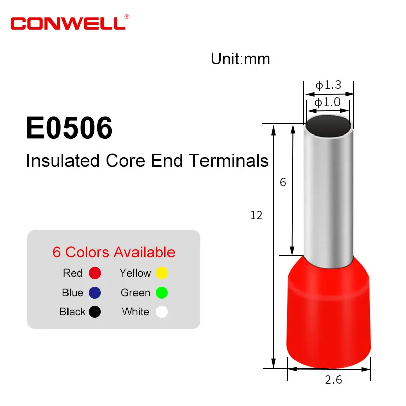 E6012 Wire Connectors Electrical Insulated Ferrules Terminals End Cord Terminals