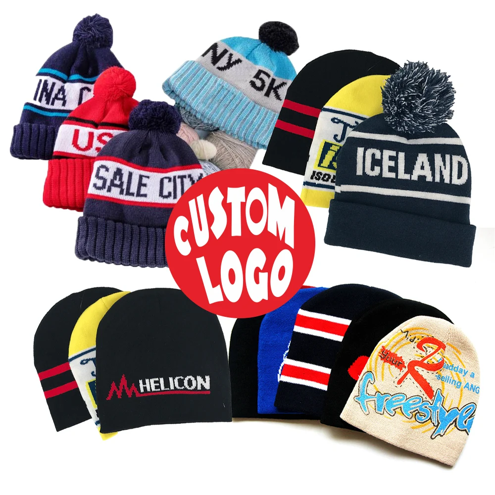 Уличная реклама облегающие шапки с вышитым логотипом жаккардовые