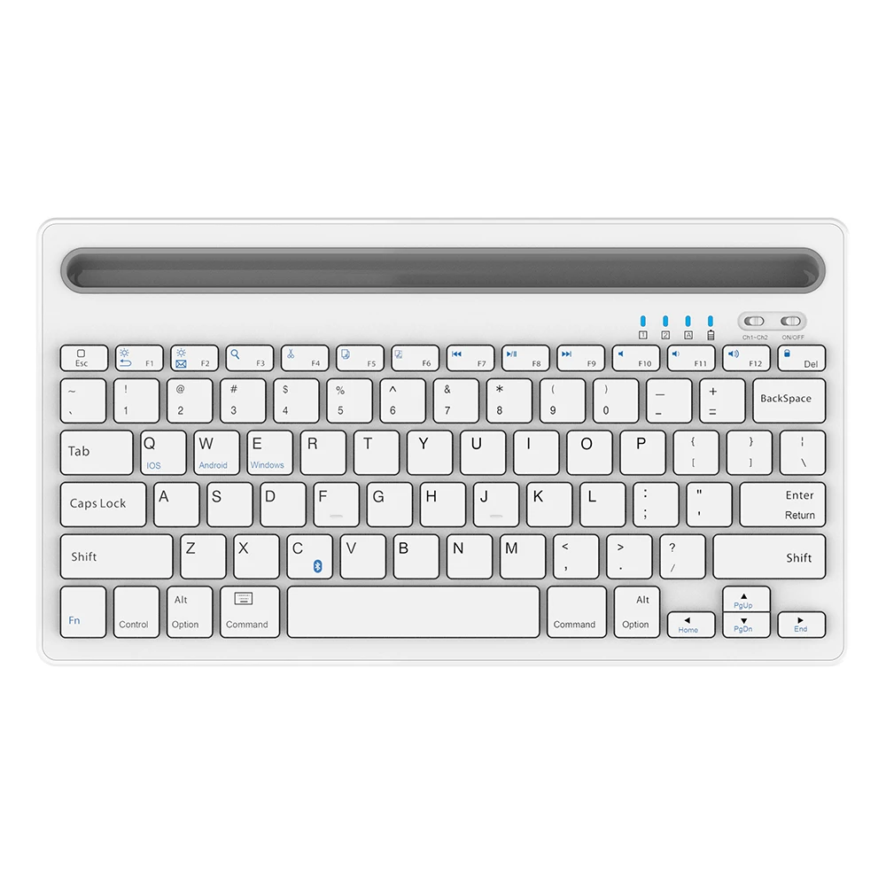 BT 5.0 Cordless Ultra Thin Keyboard with Scissors Type + Ipad and Mobile Holder BT Rechargeable Wireless 87 Keys