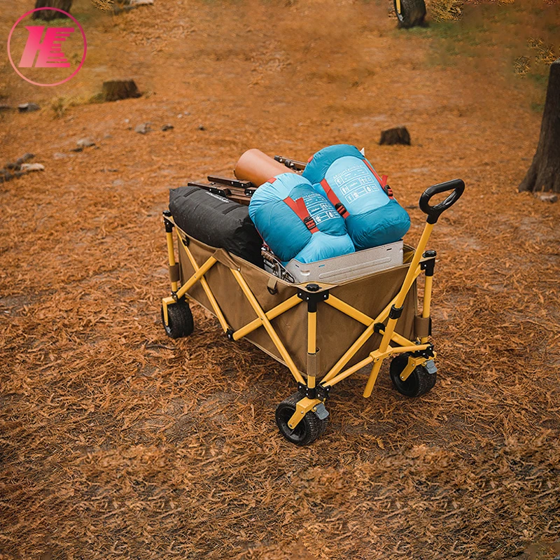 Outdoor Foldable Picnic Camping Wagon Camping Cart Kids Wagon Portable Beach Trolley Cart For Outdoor Garden Beach