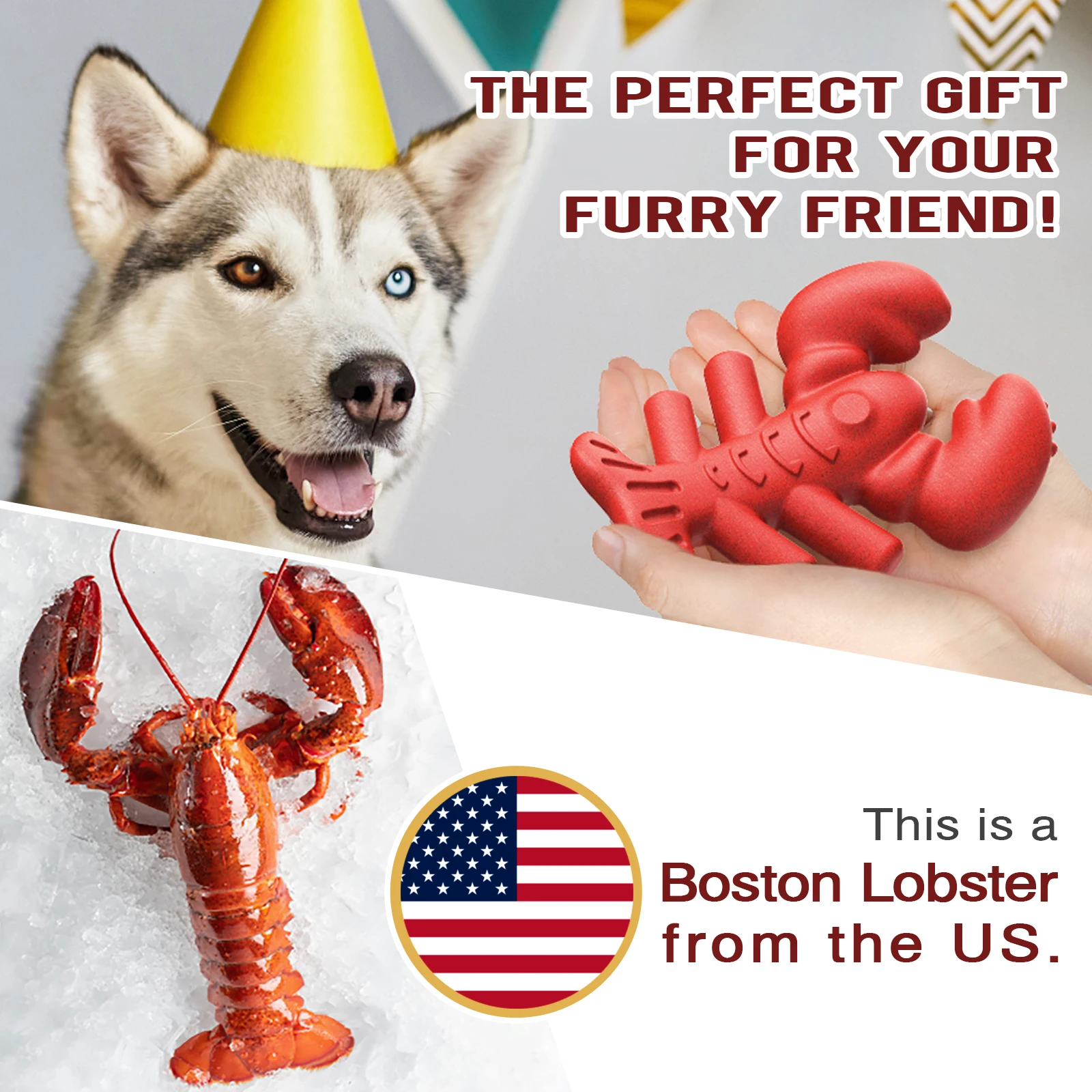 Factory Wholesale Direct Sale Super Bite Resistant Boston Lobster Shaped Set Teething and Chewing Toys