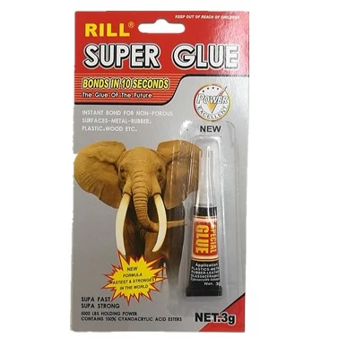 Суперклейкий клей RILL elephant 1 шт. Super Glue502 за 10 секунд, силовой клей 3 г для металла, пластика, дерева, быстросохнущий клей