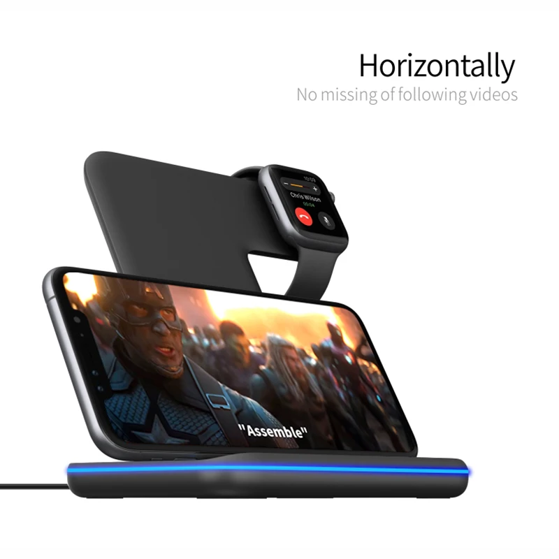 Amazon Лидер продаж 2021 3 в 1 беспроводная зарядная станция для iphone 12 11X8 PLUS iwatch 6 5 4 2