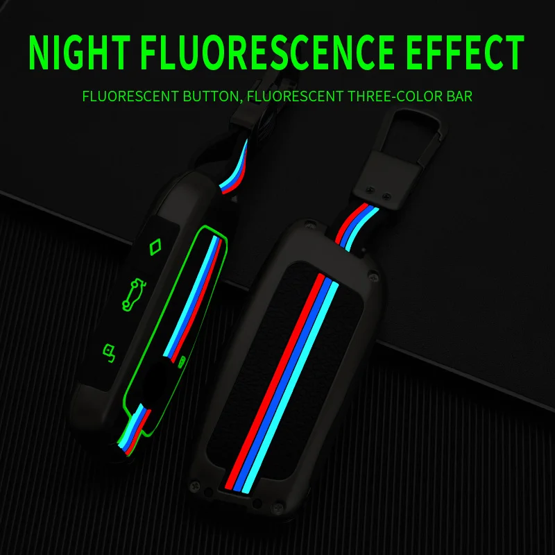 Remote Key Shell Zinc Alloy Cover with Metal Keychain Smart Car Key Case Protection Suitable for Bmw X7