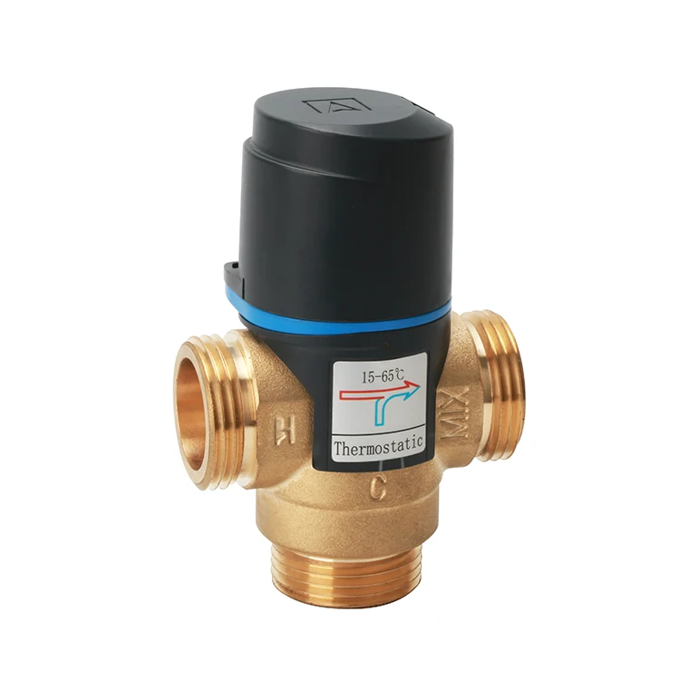 SANIPRO Floor Heating Accessories G1/2 Thermostatic Three Way Boiler Brass Mixing Valve for Bathroom Shower System