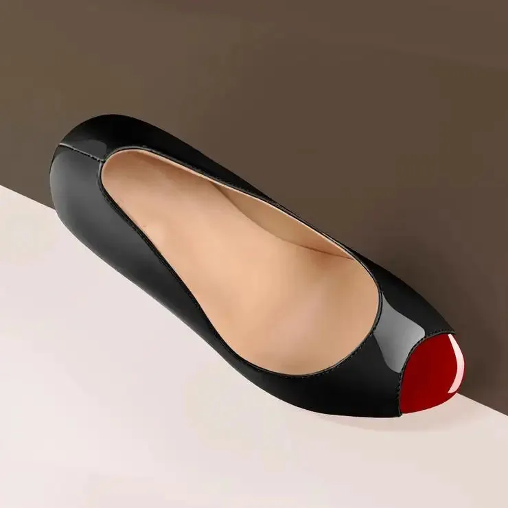 Dropshipping Custom Design Peep Toe Platform Stiletto High Heel Slip On Women Pumps hot sell