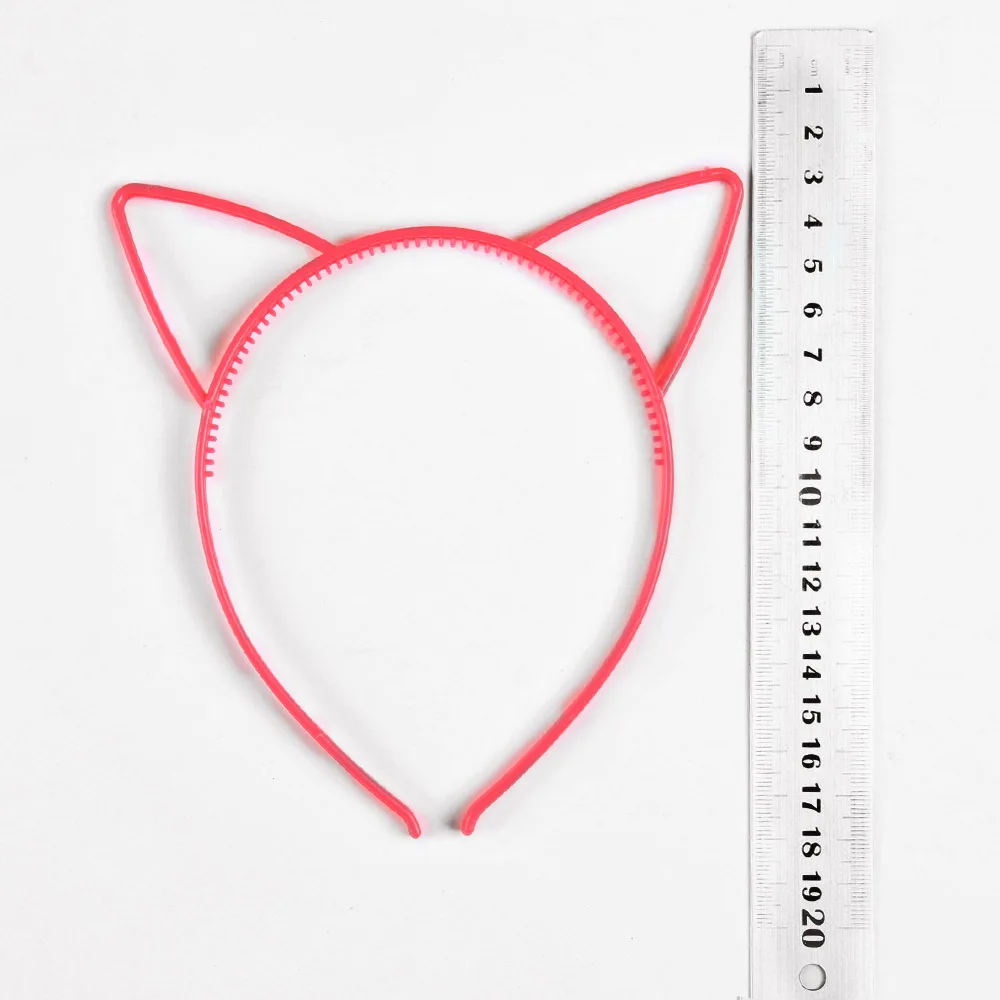 Jiamu Hot Selling Multicolor Simple Fashion Cat Ear Headband Korean Style Plastic Cat Ear Hair Band For Women Girls
