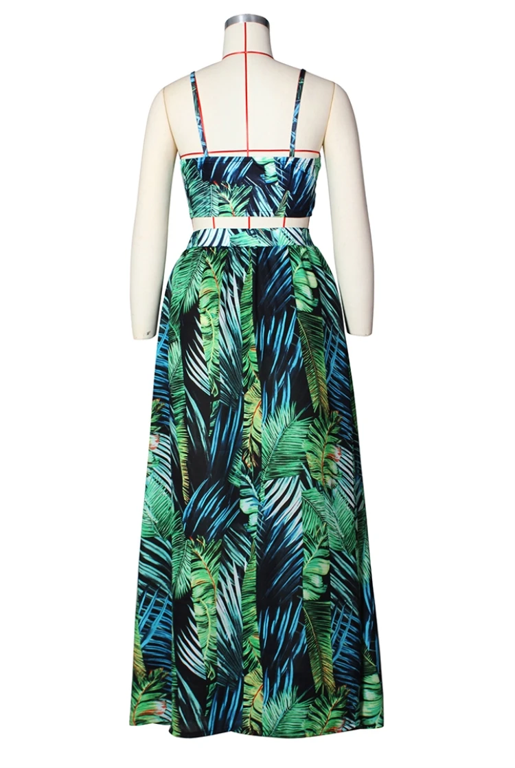  2021 wholesale women new sexy fashion flora maxi dress long