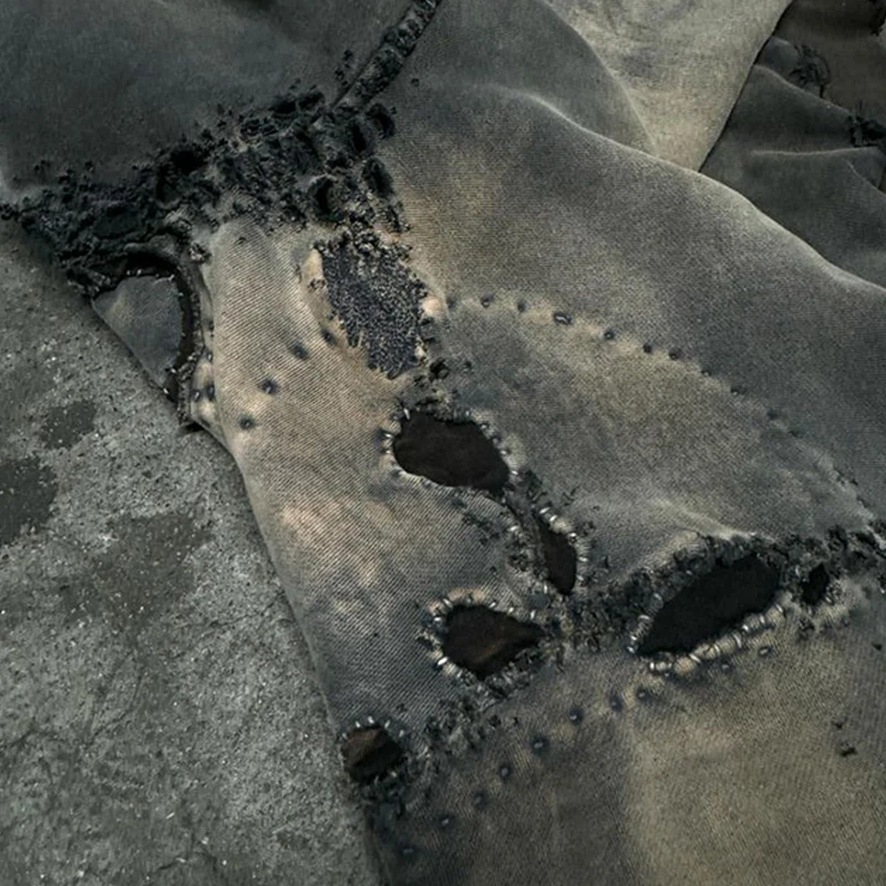 DIZNEW 100% cotton 450 gsm 480 gsm 600 gsm Tie dye Hoodie man Streetwear Black Distress hoodie custom logo embroidery