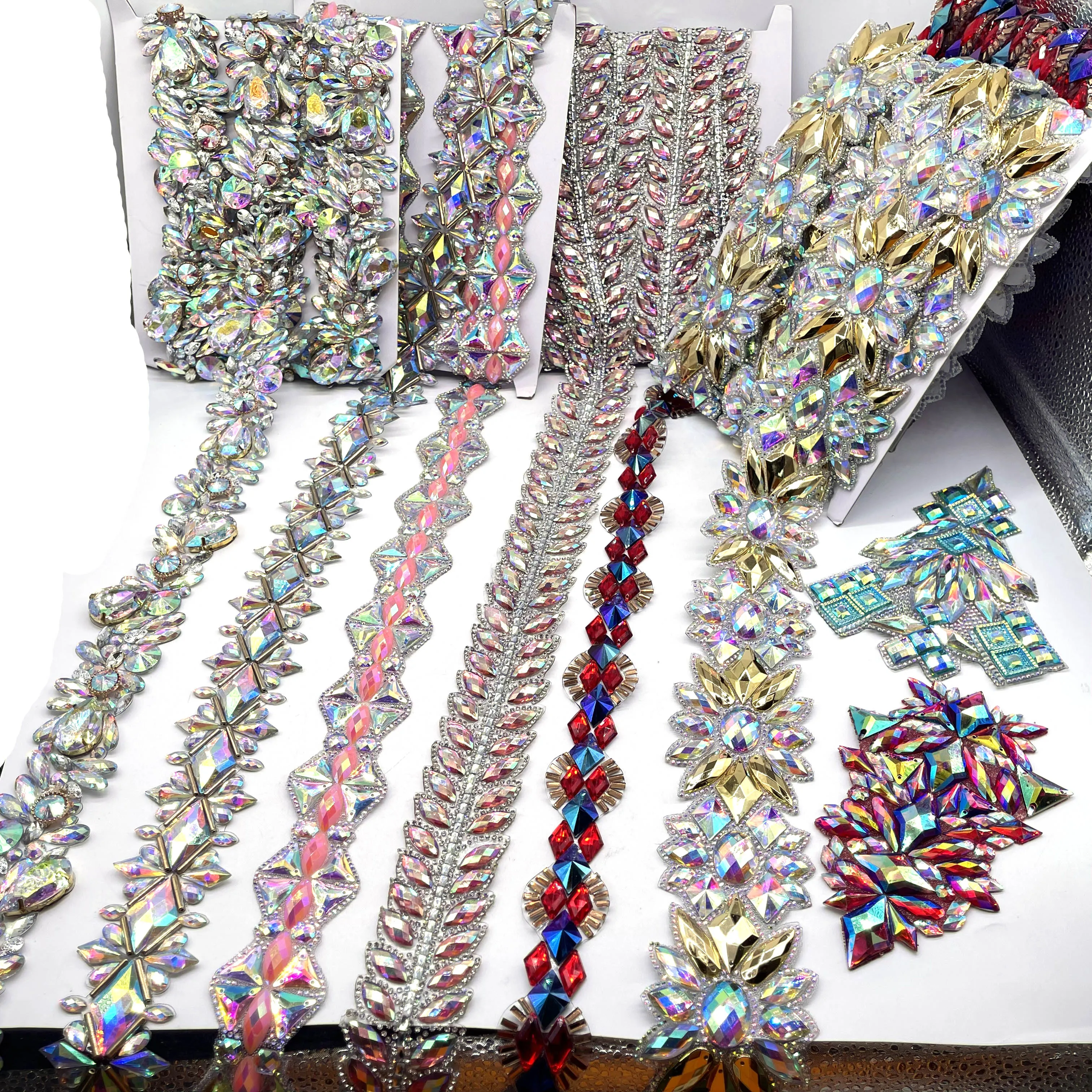 carnival costume gems stone laying clothes decoration iron on rhinestone applique trimming for clothing accessories