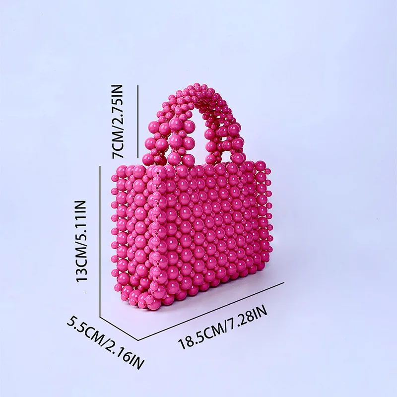 2024 Wholesale Clutch Handbag New Handmade Ladies Acrylic Crochet Woven Beaded Pearl Bags