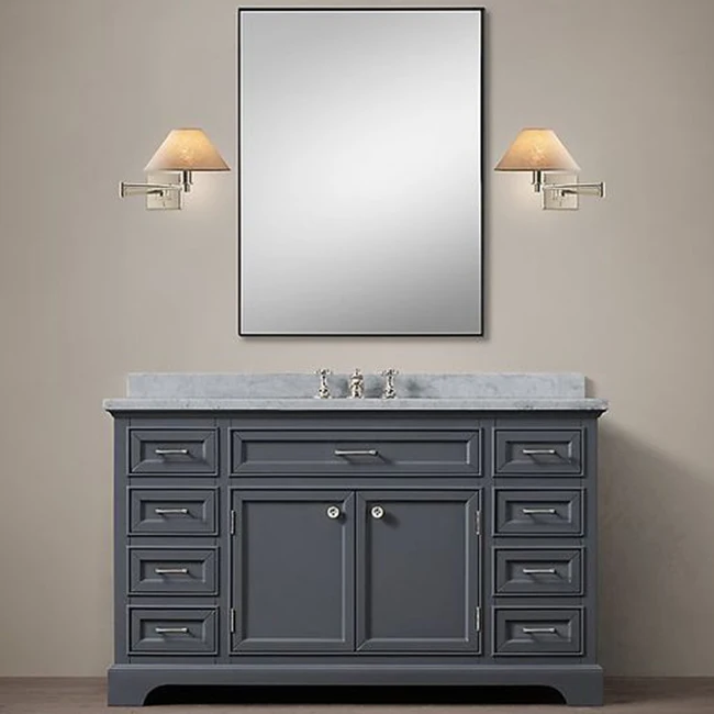 American Style Wholesale White Solid Wood Bathroom Furniture, Bathroom Vanity Bathroom Cabinet