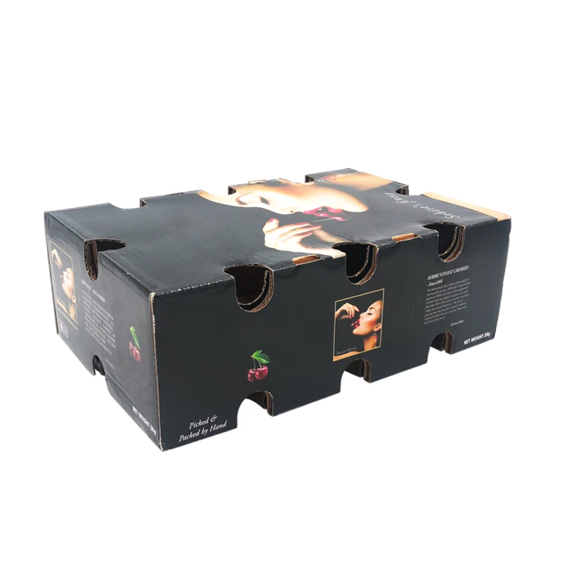  Carton Salad Kraft paper fresh fruit Cardboard Fruit and Vegetable Custom Wholesale Takeaway Dry box Design Corrugated Packaging
