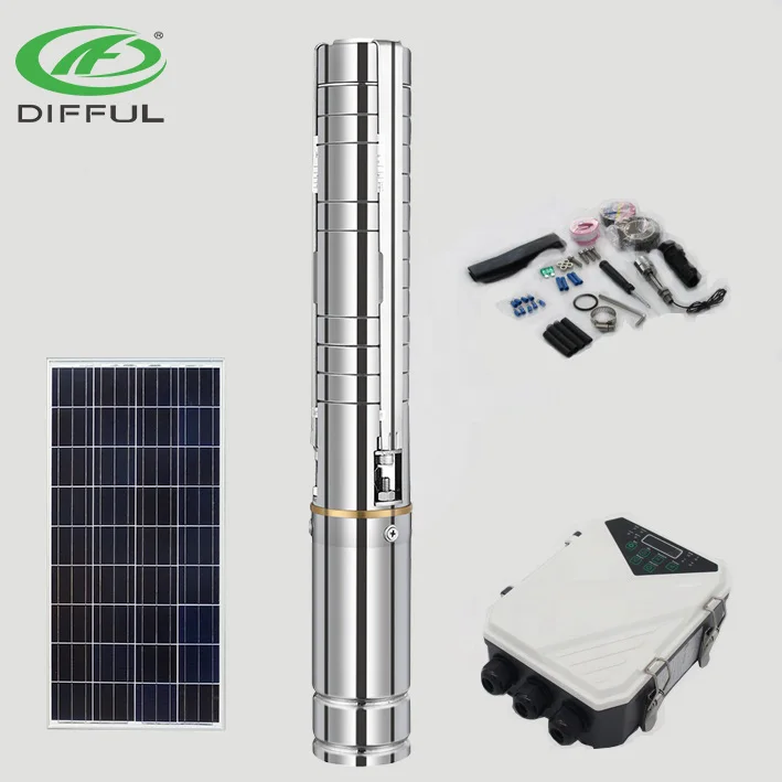 Solar water pump stainless steel deep well submersible pump in dubai