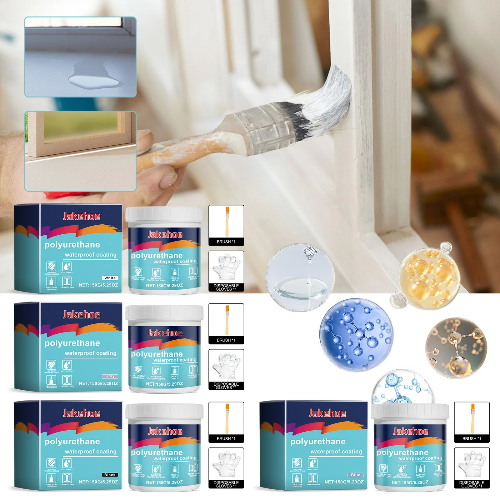 Производитель полиуретановое водонепроницаемое покрытие клей для герметика с кисточкой ремонта домашней крыши ванной комнаты