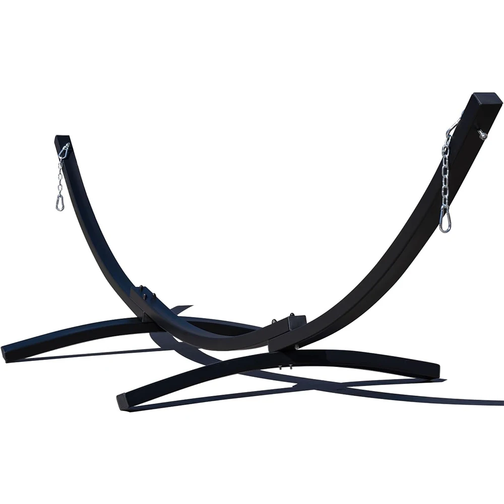 12 FT weather resistant curved heavy duty metal arc hammock stand for outdoor