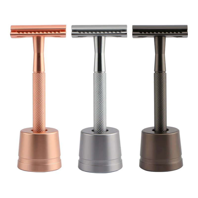 Hot selling safety shaving razor and stand double edge safety razor set for men