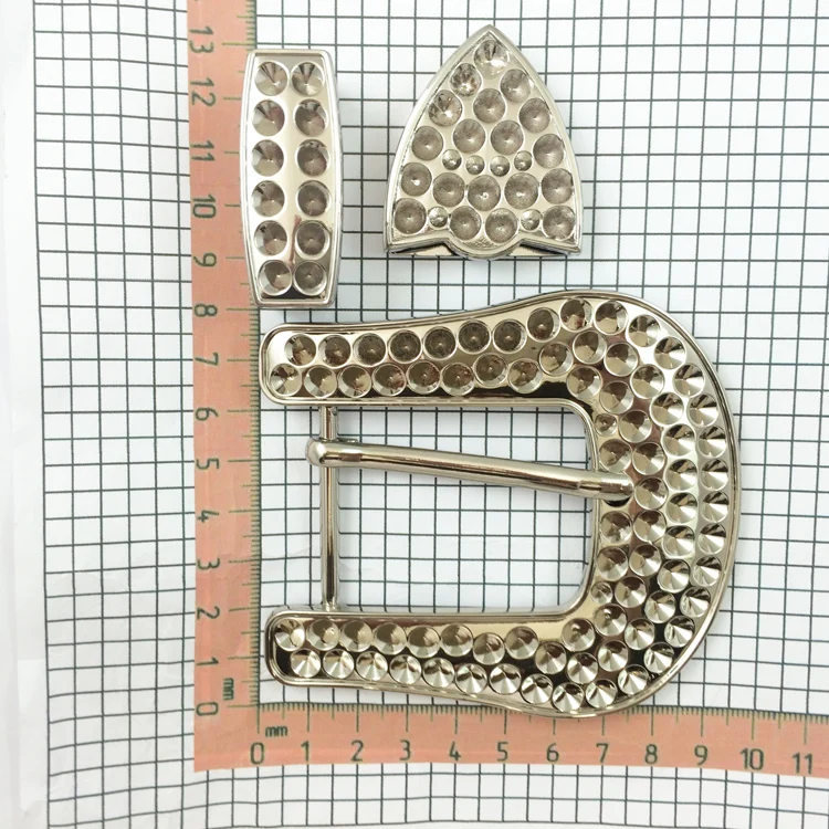 2024 Factory sale various widely 39mm 3 piece western rhinestone belt buckles set